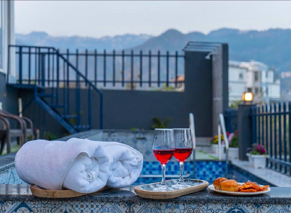 Cottage Petals · poolside and hill views