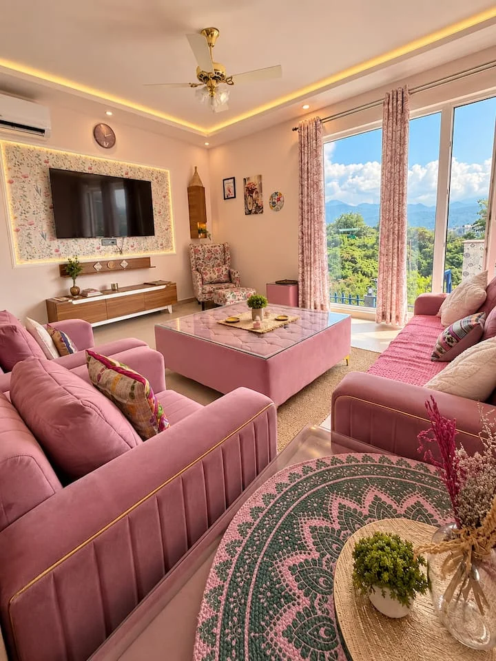 Musk Rose · Living room with mountain outlook